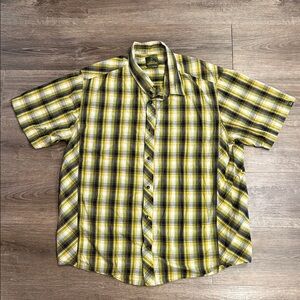 Prana Men’s Plaid Snap Down Short Sleeve Shirt Size L